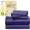 imageCalifornia Design Den 5 Piece Twin Size Sheet Set with 3 Pillowcases 400 Thread Count 100 Cotton Sateen Purple