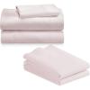 imageCalifornia Design Den 5 Piece Twin Size Sheet Set with 3 Pillowcases 600 Thread Count 100 Cotton Sateen Blush Pink