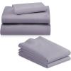 imageCalifornia Design Den 5 Piece Twin Size Sheet Set with 3 Pillowcases 600 Thread Count 100 Cotton Sateen Lavender