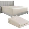 imageCalifornia Design Den Bedding Bundle  Twin Fitted Sheet with 2 Pillowcases 600 Thread Count 100 Cotton Sateen Ivory