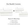 imageCalifornia Design Den 3Pack Sheet Sets 400 Thread Count 100 Cotton Sateen Deep Pocket Includes 3 Fitted Sheets 3 Flat Sheets and 3 Pillowcases Twin Ivory