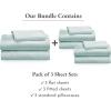 imageCalifornia Design Den 3Pack Twin Sheet Sets 100 Cotton Sateen Includes 3 Flat 3 Fitted ampamp 3 Pillowcases Seafoam