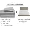 imageCalifornia Design Den 5 Piece Bedding Bundle  4 Piece Sheet Set 400 Thread Count 100 Cotton Sateen with 1 Mattress Protector King Light Gray
