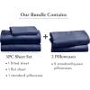 imageCalifornia Design Den 5 Piece Twin Size Sheet Set with 3 Pillowcases  Soft 100 Cotton Sateen Navy Blue