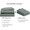 imageCalifornia Design Den 5 Piece Twin Size Sheet Set with 3 Pillowcases 600 Thread Count 100 Cotton Sateen Sage Green