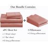imageCalifornia Design Den 6 Piece King Size Sheet Set with 4 Pillowcases 400 Thread Count 100 Cotton Sateen Bright Salmon