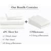 imageCalifornia Design Den 6 Piece King Size Sheet Set with 4 Pillowcases 400 Thread Count 100 Cotton Sateen Ivory
