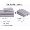 imageCalifornia Design Den 6 Piece King Size Sheet Set with 4 Pillowcases 400 Thread Count 100 Cotton Sateen Lavender Gray