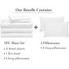 imageCalifornia Design Den 7 Piece Split King Size Sheet Set with 4 Pillowcases 600 Thread Count 100 Cotton Sateen White