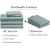 imageCalifornia Design Den Bedding Bundle  Split King Sheet Set with 4 Pillowcases 800 Thread Count 100 Cotton Sateen Soft Teal