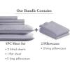 imageCalifornia Design Den Bedding Bundle  Split King Striped Sheet Set with 3 Pillowcases 500 Thread Count 100 Cotton Sateen Lavendar Striped