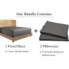 imageCalifornia Design Den Bedding Bundle  Twin Fitted Sheet with 2 Pillowcases 100 Organic Cotton Percale Grey