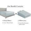 imageCalifornia Design Den Bedding Bundle  Twin Fitted Sheet with 2 Pillowcases 600 Thread Count 100 Cotton Sateen Blue