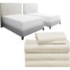 image7 Piece Split King Sheet Set Size Sheet Set Ivory and Waterproof Mattress Protector White Bundle  500 Thread Count 100 Cotton Sateen 5 Piece Sheet Set with 2 Mattress Protectors