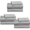 imageCalifornia Design Den 3Pack Sheet Sets 400 Thread Count 100 Cotton Sateen Deep Pocket Includes 3 Fitted Sheets 3 Flat Sheets and 3 Pillowcases Twin Light Grey