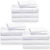 imageCalifornia Design Den 3Pack Sheet Sets 400 Thread Count 100 Cotton Sateen Deep Pocket Includes 6 Fitted Sheets 3 Flat Sheets and 6 Pillowcases SplitKing White