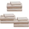 imageCalifornia Design Den 3Pack Twin Sheet Sets 100 Cotton Sateen Includes 3 Flat 3 Fitted ampamp 3 Pillowcases Beige