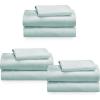 imageCalifornia Design Den 3Pack Twin Sheet Sets 100 Cotton Sateen Includes 3 Flat 3 Fitted ampamp 3 Pillowcases Seafoam