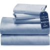 imageCalifornia Design Den 5 Piece Twin Size Sheet Set with 3 Pillowcases  Soft 100 Cotton Sateen Blue Hydrangea
