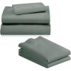imageCalifornia Design Den 5 Piece Twin Size Sheet Set with 3 Pillowcases 600 Thread Count 100 Cotton Sateen Sage Green