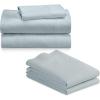 imageCalifornia Design Den 5 Piece Twin Size Sheet Set with 3 Pillowcases 600 Thread Count 100 Cotton Sateen Seafoam