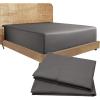 imageCalifornia Design Den Bedding Bundle  Twin Fitted Sheet with 2 Pillowcases 100 Organic Cotton Percale Grey