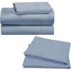 imageCalifornia Design Den Bedding Bundle  Twin Sheet Set with 3 Pillowcases 100 Organic Cotton Percale Blue Hydrangea