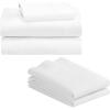 imageCalifornia Design Den Bedding Bundle  Twin Sheet Set with 3 Pillowcases 500 Thread Count 100 Cotton Sateen White