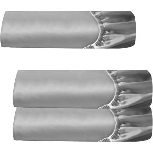 imageCalifornia Design Den 3Pack Fitted Sheets 400 Thread Count 100 Cotton Sateen Deep Pocket Includes 3 Fitted Sheets Only Twin Light Grey