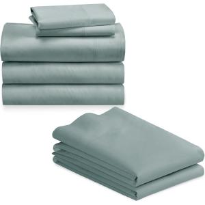 imageCalifornia Design Den Bedding Bundle  Split King Sheet Set with 4 Pillowcases 800 Thread Count 100 Cotton Sateen Soft Teal