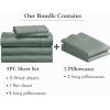 imageCalifornia Design Den 7 Piece Split King Size Sheet Set with 4 Pillowcases 400 Thread Count 100 Cotton Sateen Sage Green