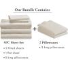 imageCalifornia Design Den 7 Piece Split King Size Sheet Set with 4 Pillowcases 600 Thread Count 100 Cotton Sateen Ivory