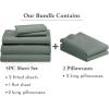 imageCalifornia Design Den 7 Piece Split King Size Sheet Set with 4 Pillowcases 600 Thread Count 100 Cotton Sateen Sage Green