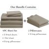 imageCalifornia Design Den 7 Piece Split King Size Sheet Set with 4 Pillowcases 600 Thread Count 100 Cotton Sateen Taupe