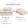 imageCalifornia Design Den Bedding Bundle  Split King Sheet Set with 4 Pillowcases 500 Thread Count 100 Cotton Sateen Ivory