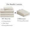 imageCalifornia Design Den Bedding Bundle  Split King Sheet Set with 4 Pillowcases 800 Thread Count 100 Cotton Sateen Ivory