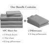 imageCalifornia Design Den Bedding Bundle  Split King Sheet Set with 4 Pillowcases 800 Thread Count 100 Cotton Sateen Light Grey