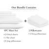 imageCalifornia Design Den Bedding Bundle  Split King Striped Sheet Set with 3 Pillowcases 500 Thread Count 100 Cotton Sateen White Striped