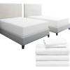 imageCalifornia Design Den 7 Piece Bedding Bundle  5 Piece White Sheet Set 800 Thread Count 100 Cotton Sateen with 2 White Mattress Protectors  Split King