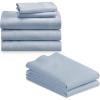 imageCalifornia Design Den 7 Piece Split King Size Sheet Set with 4 Pillowcases 600 Thread Count 100 Cotton Sateen Blue