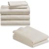 imageCalifornia Design Den 7 Piece Split King Size Sheet Set with 4 Pillowcases 600 Thread Count 100 Cotton Sateen Ivory