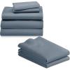 imageCalifornia Design Den 7 Piece Split King Size Sheet Set with 4 Pillowcases 600 Thread Count 100 Cotton Sateen Pastel Blue