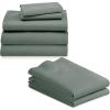 imageCalifornia Design Den 7 Piece Split King Size Sheet Set with 4 Pillowcases 600 Thread Count 100 Cotton Sateen Sage Green
