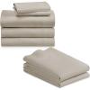 imageCalifornia Design Den Bedding Bundle  Split King Sheet Set with 4 Pillowcases 800 Thread Count 100 Cotton Sateen Beige