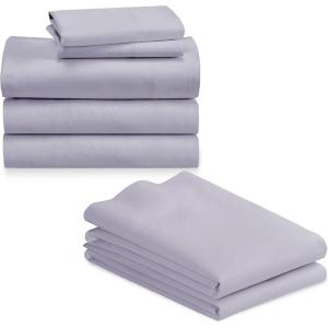 imageCalifornia Design Den Bedding Bundle  Split King Sheet Set with 4 Pillowcases 800 Thread Count 100 Cotton Sateen Lavender