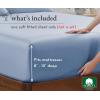 imageCalifornia Design Den 2Pack Twin Fitted Sheets Only  Soft 100 Cotton Durable Sateen Deep Pocket White Twin Fitted Sheet with AllAround Elastic  White07  Blue Hydrangea
