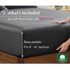 imageCalifornia Design Den 2Pack Twin Fitted Sheets Only  Soft 100 Cotton Durable Sateen Deep Pocket White Twin Fitted Sheet with AllAround Elastic  White06  Grey