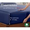 imageCalifornia Design Den 2Pack Twin Fitted Sheets Only  Soft 100 Cotton Durable Sateen Deep Pocket White Twin Fitted Sheet with AllAround Elastic  White08  Navy Blue
