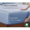 imageCalifornia Design Den 2Pack Twin Fitted Sheets Only  Soft 100 Cotton Durable Sateen Deep Pocket White Twin Fitted Sheet with AllAround Elastic  White07  Blue Hydrangea