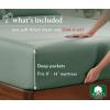 imageCalifornia Design Den 2Pack Twin Fitted Sheets Only  Soft 100 Cotton Durable Sateen Deep Pocket White Twin Fitted Sheet with AllAround Elastic  White13  Sage Green
